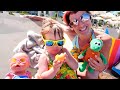 Baby Born doll & baby Bianca swim in the sea - Videos for kids & sand games with baby dolls & toys