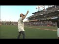 Metallica drummer Lars Ulrich throws out first pitch at AT&T Park