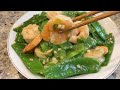 Snow Peas and Shrimp in Garlic Sauce| 15 minutes weekday recipe |雪豆虾仁