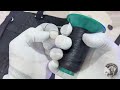 Repair of a crocodile leather bag. ASMR