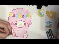 lo-fi ASMR💤real time drawing 4 Sanrio© characters with markers and crayons [no talking, no music]