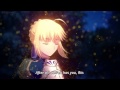 UBW-Saber uses excaliber to destroy the holy grail