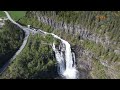 FROM ABOVE | Skjervsfossen Waterfall - Norway 4K
