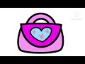 How to draw a cute girls bag, easy and simple, step by step