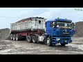 Truck is stockpiling 5500 tons of sand and gravel. S6: E9 barge