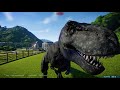 2 T Rex vs 2 Giganotosaurus, 2 Indominus Rex, 2 Acrocanthosaurus - Dinosaurs Fighting