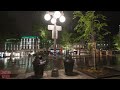 Canada Rainy Night Walk in Old Quebec City | 4K Rain Ambience Sounds