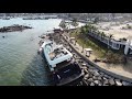 Drone footage: A damaged yacht dislodged near Sai Kung Hong Kong after Typhoon Mangkhut