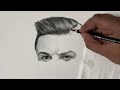 Shading process in REALTIME - portrait drawing