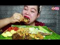 NASI PADANG RENDANG SAPI TELOR DADAR IKAN ASIN TUMIS SAWI JENGKOL MUDA SAMBAL PEDAS MUKBANG