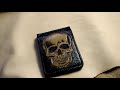 Leather tooling | Money clip with Skull | ASMR (500% speed)