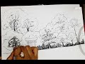 Pen Sketch | How to Draw a Japanese Landscape