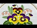 DIY LEISURE ARTS EMBROIDERY KIT PANSIES || HAND EMBROIDERY FOR BEGINNERS || DIY RocelAzoulay