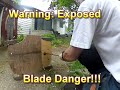 (Unsafe) Wood chipper from old lawnmower!!