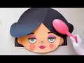 Asmr skincare makeup with paper toca boca daily routines  Toca Boca Skin Care Quiet Book DIY