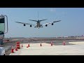Korean air A380 windy landing at JFK