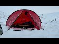 Winter Camping between Snow Storms. Solo Cold Tent Backpacking the Mountains of the North