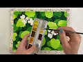 Watercolor tutorial 🎨 Negative painting technique ☘️