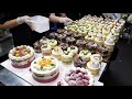 making korean best cake mass production in cake factory - korean street food