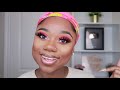 $1.99 SLEEK Braided Ponytail On SHORT 4C Natural Hair | Pink Glitter Makeup | Rihanna Inspired