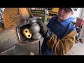 Replacing a badly worn blade center joint on the John Deere 450G dozer rebuild part6