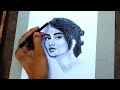 Portrait Drawing step to step Tutorial | how to draw portrait easy |
