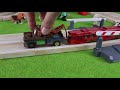 Train video: tram, trains, trucks, cars, fire truck, tow truck, toy vehicles