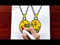 Easy BFF drawing | Best Friends drawing step by step