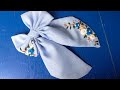 🎀 bow hair clip ||  bow hair clip making at home 🏡 || hand embroidery hair clip with hand sewing