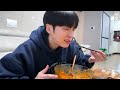 MUKBANG ASMR | SPICY FIRE NOODLES & FRIED EGG & SPAM & Kimchi KOREAN FOODS RECIPE !