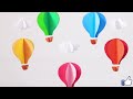 Easy 3D Paper Hot Air Balloon Craft  - DIY paper wall decoration ideas