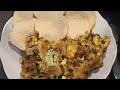 how to make fry yam and spinach egg