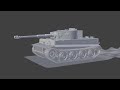 blender 3D Tiger Tank rig test