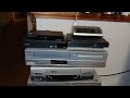 Different VCR's, DVD players, Blu-Ray player, etc.