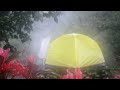 ⛈️ SOLO RAIN CAMPING near waterfall, downpour and thunder (Soothing Rain Sound)