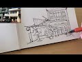 Loose ink and watercolor sketching for beginners lReal-time tutorial