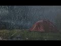 Sonno profondo istantaneamente nella notte piovosa | Forti piogge sulla tenda e forti tuoni