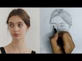 Drawing Girl Portrait with pencil | Loomis method