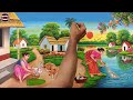 Beautiful Village Landscape Scenery Painting| Indian Village Scenery Painting With EarthWatercolor