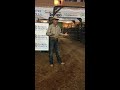 Tater Porter explains how a flank strap is used at the Silver Spurs Rodeo Media Luncheon