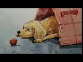 Timelapse dog watercolor painting