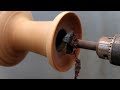 Editing will create a vase!!blank image [Woodworking] Make a wooden vase using a wood lathe!