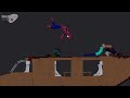 Spider-Man Deadpool and Wolverine vs Minecraft Creatures on Acid Sea in People Playground