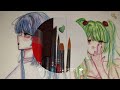 Speed paint/coloring by water colours anime girls ☆★ W/my voice •✨رسم انمي وتلوين بالألوان المائية •