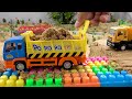 Police cars team rescue dump truck - Toy car story