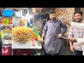 Indian Kerala Street Food Tour, Pakistani Pyaz Aloo Pakora Plate, Samosa Jalebi Meena Bazaar Dubai