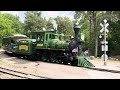 Kings Island and Miami Valley Railroad - Both engines at Soak City crossing-June, 22 2024