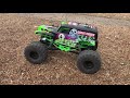 SMT10 Grave Digger Stock Electronics On 3S - DON'T TRY THIS AT HOME KIDS!