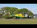 Air Ambulance Helicopter Landing at Whitecliff in Slo Mo