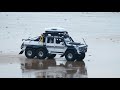 Traxxas TRX6 Hobbywing AXE 550 3300KV Running fast on the sandy beach